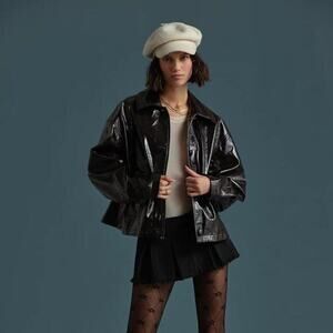 Free People Faux Leather Jacket Sz XS - fits up to large